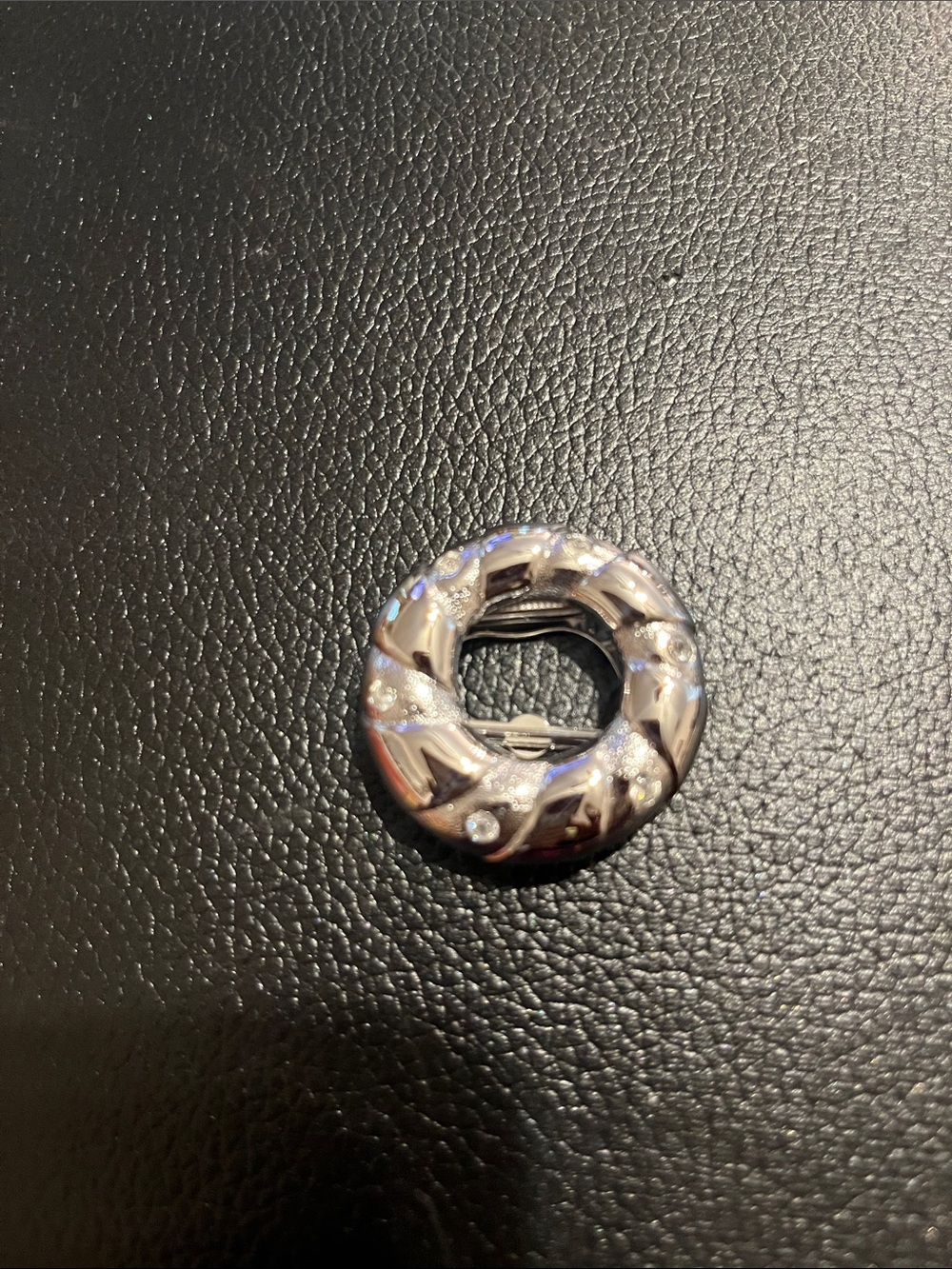 Silver-Tone Circular Scarf Brooch Pin